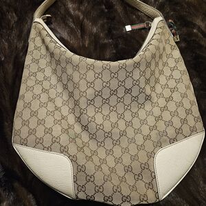 Gucci Tan and Cream Hobo Bag
